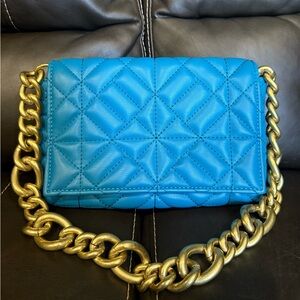 Zara quilted shoulder bag with gold chain